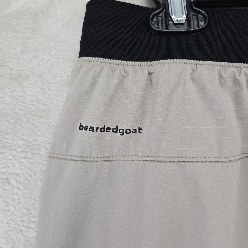 Bearded Goat Rambler Shorts Mens Large Beige Black Athletic Performance - Picture 9 of 14